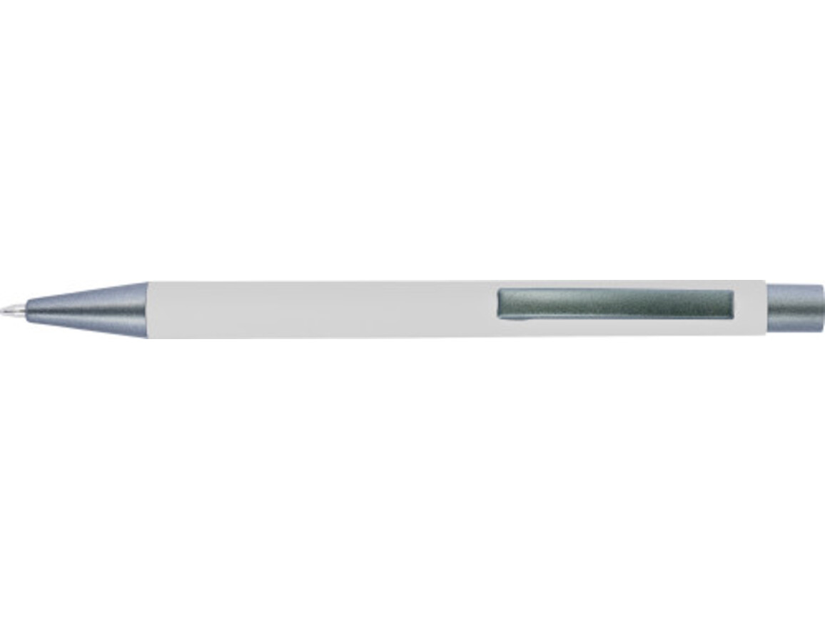 Kugelschreiber 'Amrum' mit Softtouch-Oberfläche und Glanzgravur – Weiß bedrucken, Art.-Nr. 002999999_8298