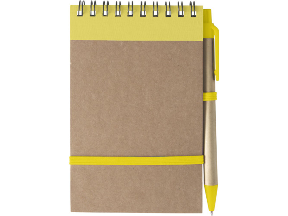 Notizbuch 'Pocket' aus recyceltem Karton – Gelb bedrucken, Art.-Nr. 006999999_5410