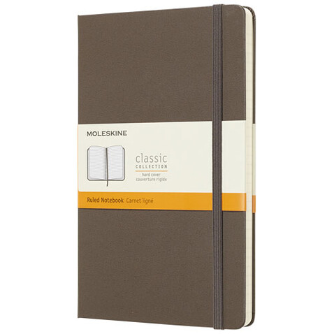 Moleskine Classic Hardcover Notizbuch L – liniert, erdbraun bedrucken, Art.-Nr. 10715124