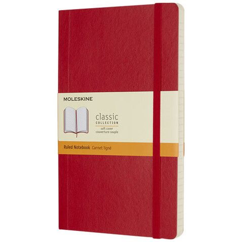 Moleskine Classic Softcover Notizbuch L – liniert, scharlachrot bedrucken, Art.-Nr. 10715615