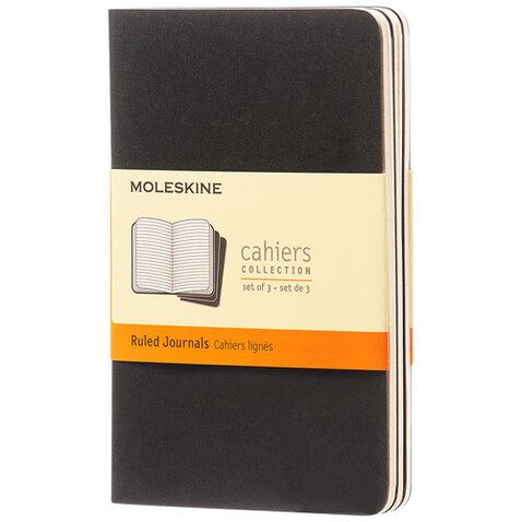 Moleskine Cahier Journal Taschenformat – liniert, schwarz bedrucken, Art.-Nr. 10716000