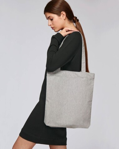 Tote Bag - Das gewebte Tote Bag - Heather Grey - OS bedrucken, Art.-Nr. STAU760C250OS