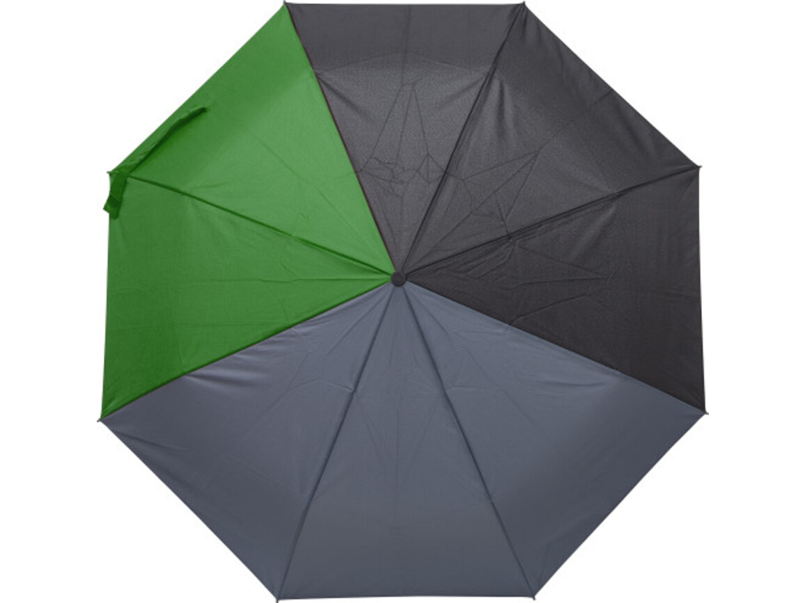 Regenschirm 'Quarter' aus Pongee-Seide – Grün bedrucken, Art.-Nr. 004999999_9257