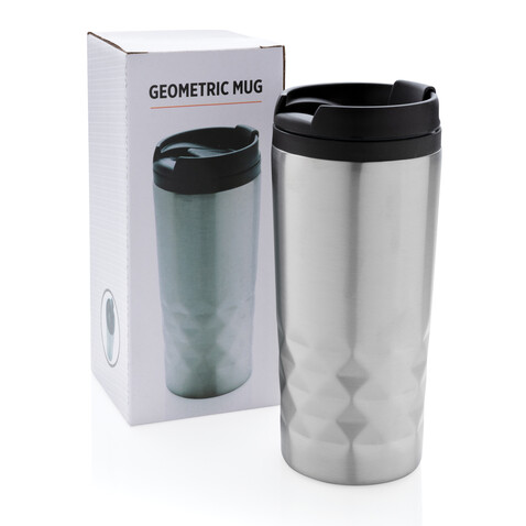 Geometrischer Becher silber bedrucken, Art.-Nr. P432.362
