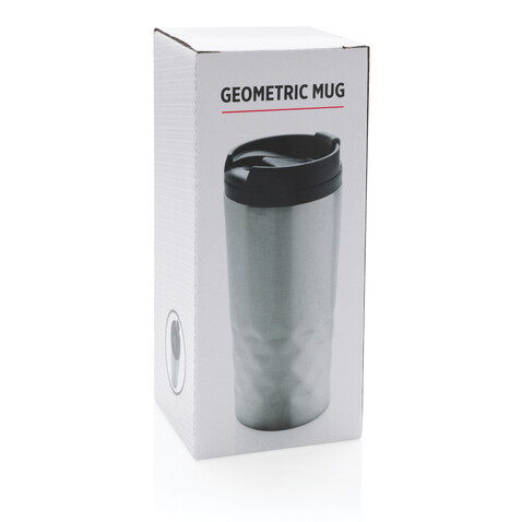 Geometrischer Becher silber bedrucken, Art.-Nr. P432.362