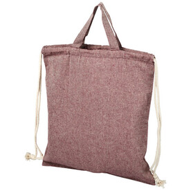 Pheebs 150 g/m² recycelter Turnbeutel 6L, heather Maroon rot bedrucken, Art.-Nr. 12045904