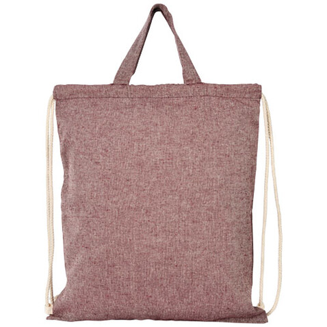 Pheebs 150 g/m² recycelter Turnbeutel 6L, heather Maroon rot bedrucken, Art.-Nr. 12045904