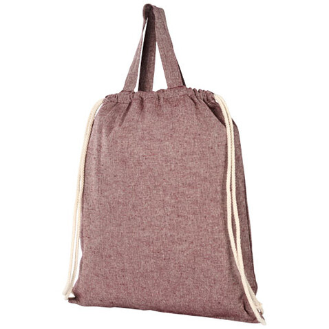 Pheebs 150 g/m² recycelter Turnbeutel 6L, heather Maroon rot bedrucken, Art.-Nr. 12045904