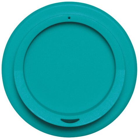 Americano® 350 ml Isolierbecher mit Schutzring, weiss, aquablau bedrucken, Art.-Nr. 21000229
