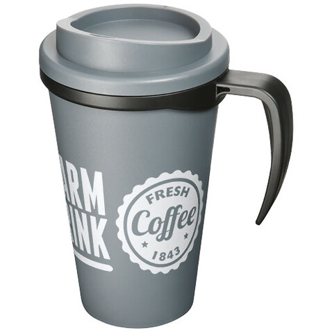 Americano® Grande 350 ml Isolierbecher, grau, schwarz bedrucken, Art.-Nr. 21000428