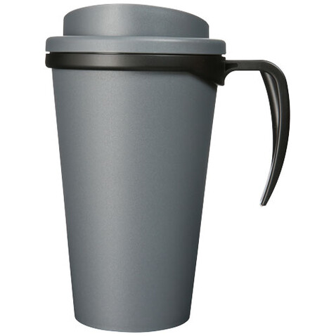 Americano® Grande 350 ml Isolierbecher, grau, schwarz bedrucken, Art.-Nr. 21000428