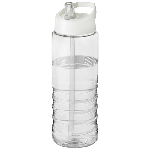 H2O Active® Treble 750 ml Sportflasche mit Ausgussdeckel, transparent, weiss bedrucken, Art.-Nr. 21087701