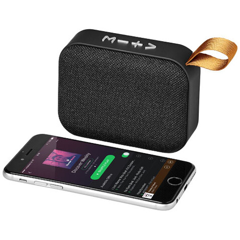 Fashion Stoff Bluetooth®-Lautsprecher, schwarz bedrucken, Art.-Nr. 12413300