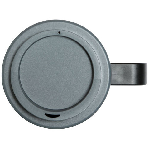 Brite-Ameriano® Grande 350 ml Isolierbecher, schwarz, grau bedrucken, Art.-Nr. 21000624