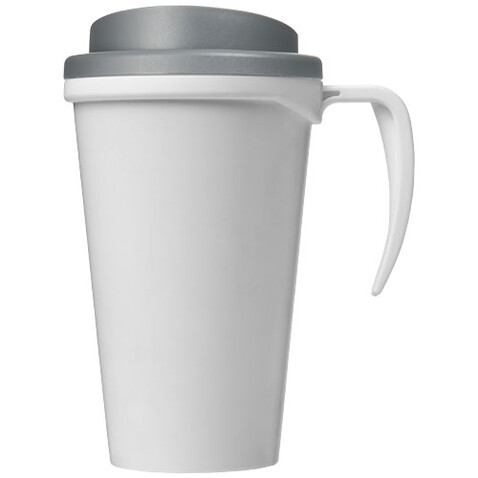 Brite-Ameriano® Grande 350 ml Isolierbecher, weiss, grau bedrucken, Art.-Nr. 21000626