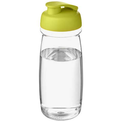 H2O Active® Pulse 600 ml Sportflasche mit Klappdeckel, transparent, limone bedrucken, Art.-Nr. 21005419