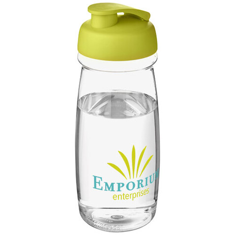 H2O Active® Pulse 600 ml Sportflasche mit Klappdeckel, transparent, limone bedrucken, Art.-Nr. 21005419