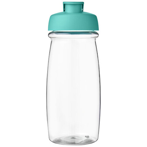 H2O Active® Pulse 600 ml Sportflasche mit Klappdeckel, transparent, aquablau bedrucken, Art.-Nr. 21005420
