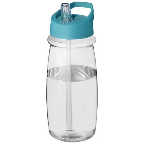 H2O Active® Pulse 600 ml Sportflasche mit Ausgussdeckel, transparent, aquablau bedrucken, Art.-Nr. 21088213