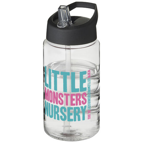 H2O Active® Bop 500 ml Sportflasche mit Ausgussdeckel, transparent, schwarz bedrucken, Art.-Nr. 21088300