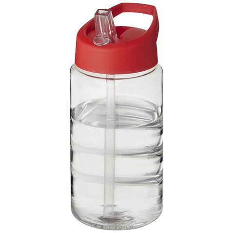 H2O Active® Bop 500 ml Sportflasche mit Ausgussdeckel, transparent, rot bedrucken, Art.-Nr. 21088310