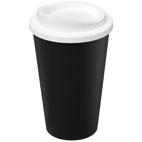 Americano® Eco 350 ml recycelter Becher, schwarz, weiss bedrucken, Art.-Nr. 21042200