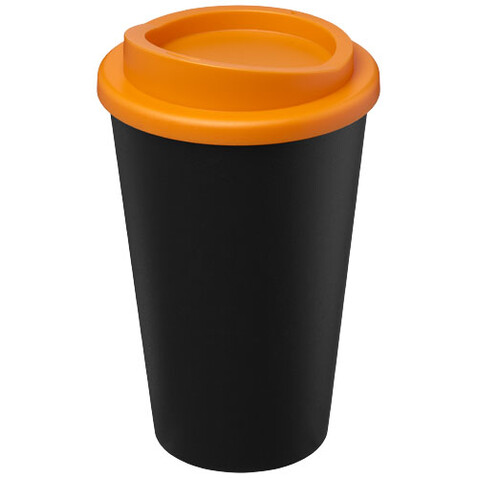 Americano® Eco 350 ml recycelter Becher, schwarz, orange bedrucken, Art.-Nr. 21042202