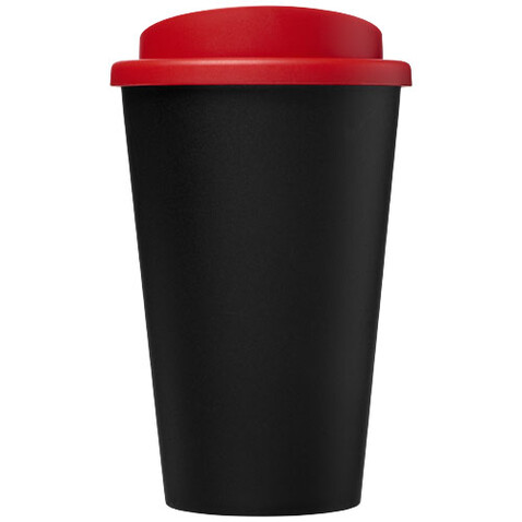 Americano® Eco 350 ml recycelter Becher, schwarz, rot bedrucken, Art.-Nr. 21042203