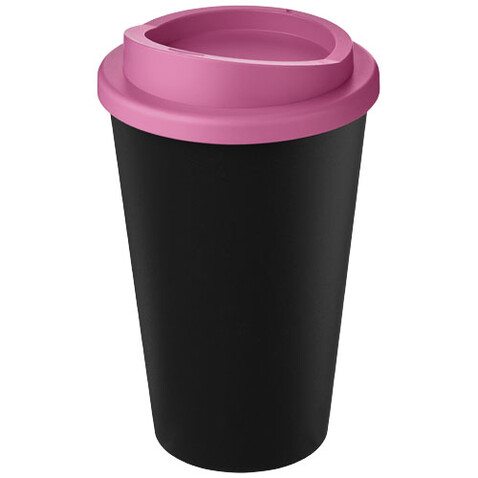 Americano® Eco 350 ml recycelter Becher, schwarz, rosa bedrucken, Art.-Nr. 21042204