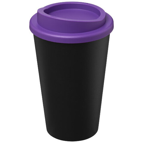 Americano® Eco 350 ml recycelter Becher, schwarz, lila bedrucken, Art.-Nr. 21042205
