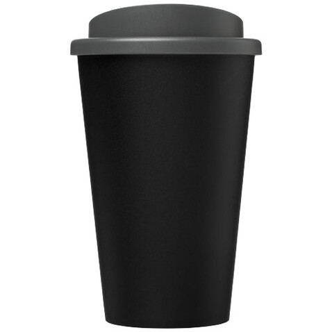 Americano® Eco 350 ml recycelter Becher, schwarz, grau bedrucken, Art.-Nr. 21042211