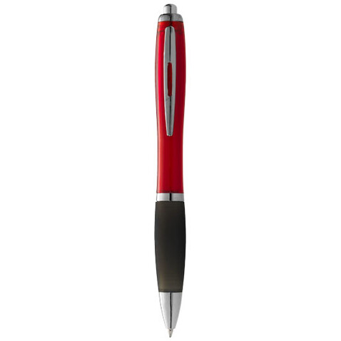 Nash Kugelschreiber farbig mit schwarzem Griff, rot, schwarz bedrucken, Art.-Nr. 10608500