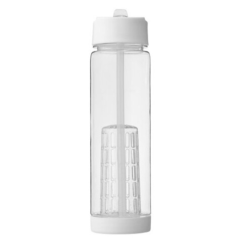 Tutti frutti 740 ml Tritan™ Sportflasche mit Infuser, transparent, weiss bedrucken, Art.-Nr. 10031401