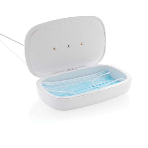 UV-C Sterilisations-Box mit 5W Wireless Charger weiß bedrucken, Art.-Nr. P301.113