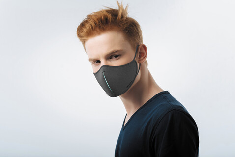 XD DESIGN Masken-Set schwarz, blau bedrucken, Art.-Nr. P265.871