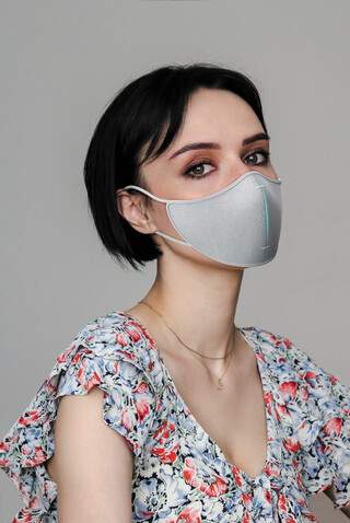 XD DESIGN Masken-Set grau, blau bedrucken, Art.-Nr. P265.872