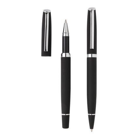 Deluxe Stifte-Set schwarz bedrucken, Art.-Nr. P610.571