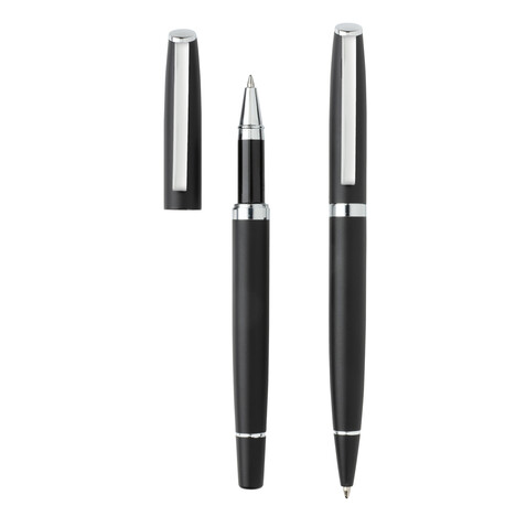 Deluxe Stifte-Set schwarz bedrucken, Art.-Nr. P610.571