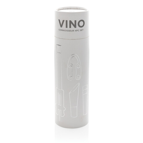 Vino Connoisseur 4-tlg. Set silber bedrucken, Art.-Nr. P911.032