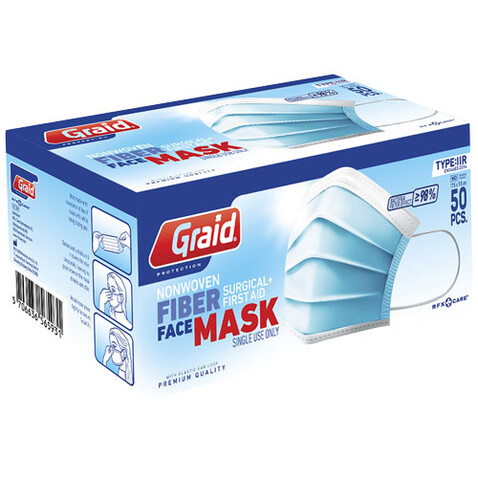 Moore Typ IIR Gesichtsmaske, hellblau bedrucken, Art.-Nr. 12202650