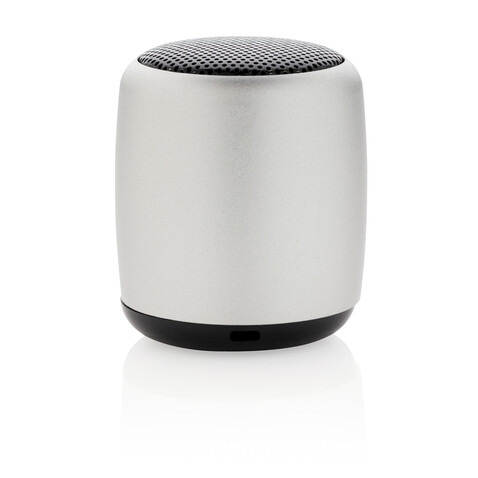 Kabelloser Mini-Lautsprecher aus Aluminium silber bedrucken, Art.-Nr. P329.392