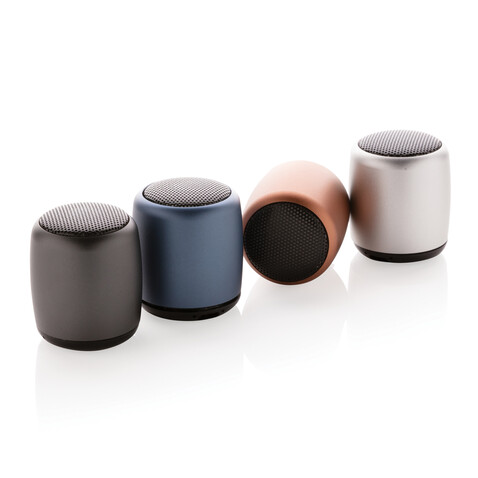 Kabelloser Mini-Lautsprecher aus Aluminium silber bedrucken, Art.-Nr. P329.392