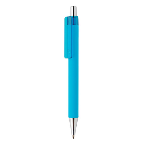X8 Stift mit Smooth-Touch hellblau bedrucken, Art.-Nr. P610.709