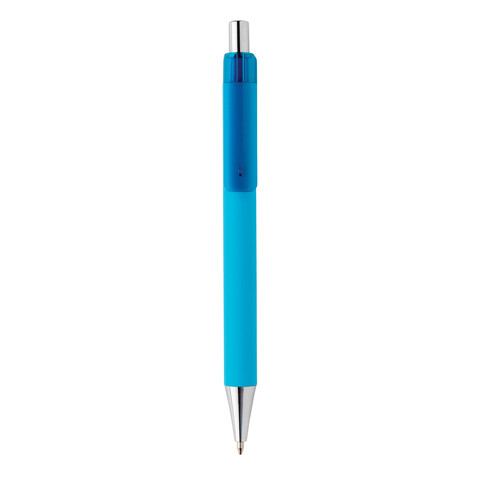 X8 Stift mit Smooth-Touch hellblau bedrucken, Art.-Nr. P610.709