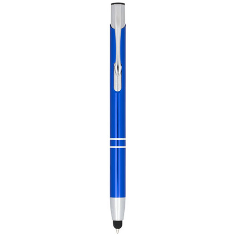 Moneta Kugelschreiber mit Metall Touchpen (blaue Mine), royalblau bedrucken, Art.-Nr. 10729805