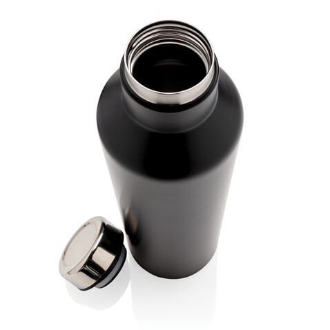 Moderne Vakuum-Flasche aus Stainless Steel schwarz bedrucken, Art.-Nr. P436.761