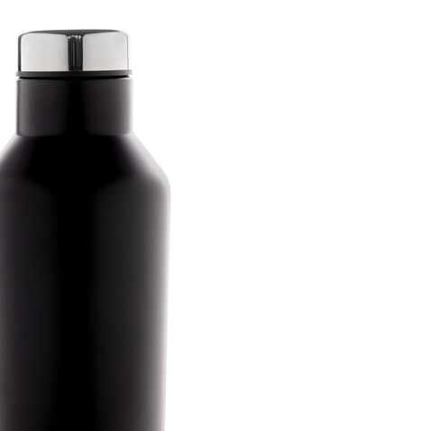 Moderne Vakuum-Flasche aus Stainless Steel schwarz bedrucken, Art.-Nr. P436.761