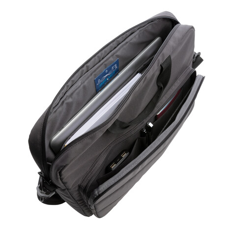 Impact AWARE™ RPET 15,6&quot; Laptop-Tasche schwarz bedrucken, Art.-Nr. P730.041