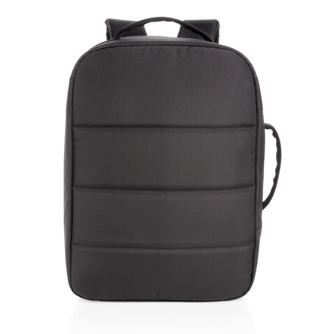 Impact AWARE™ RPET Anti-Diebstahl 15,6&quot; Laptop-Rucksack schwarz bedrucken, Art.-Nr. P762.001