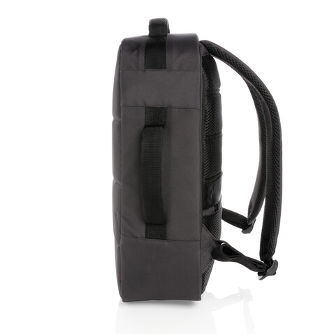 Impact AWARE™ RPET Anti-Diebstahl 15,6&quot; Laptop-Rucksack schwarz bedrucken, Art.-Nr. P762.001